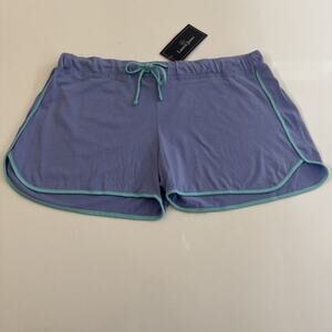 New Rare Lauren James Medium Comfy Lounge Shorts Modal Cotton Blue Drawstring